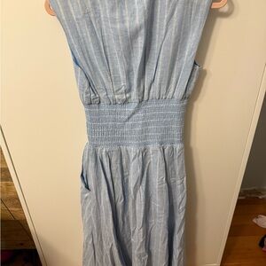 Anthropologie Light Blue Striped Maxi Dress